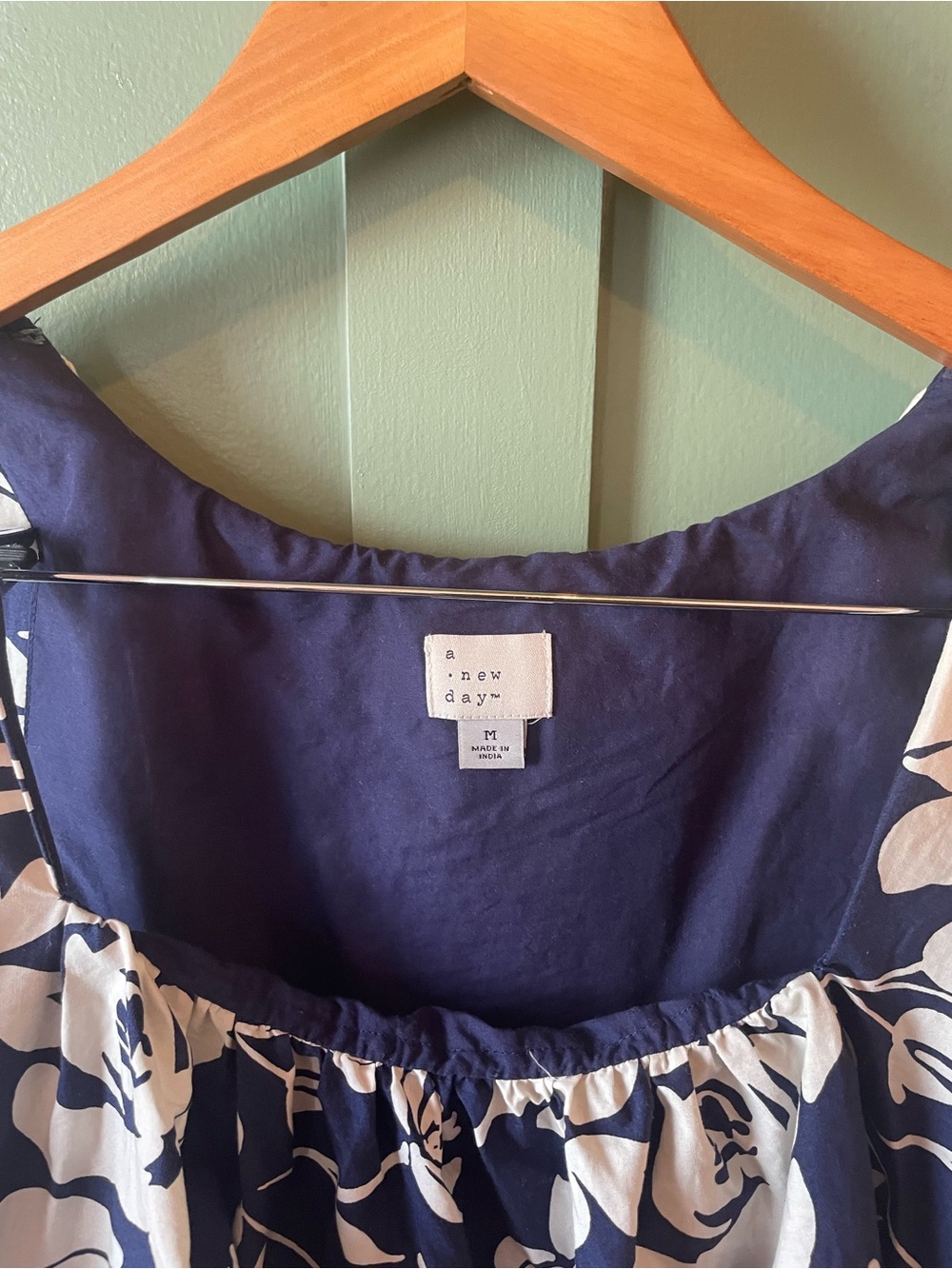 100% cotton a new day Navy & White Floral Scoop Neck Camisole - Picture 3 of 6